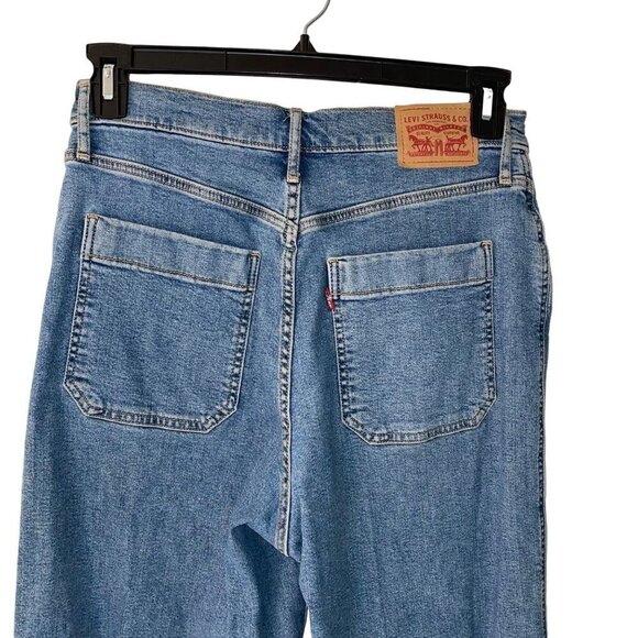 Levi's Womens Mile Jeans Size 30 Blue High Rise Wide Leg Cropped Cotton Blend - Picture 8 of 14